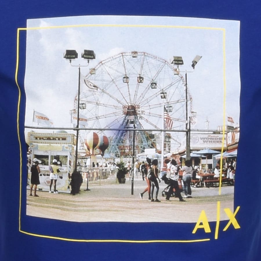 Alternative Image for ProductArmani Exchange Crew Neck Logo T Shirt Blue3